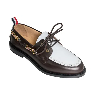 Thom Browne Boat Shoe With Leather Layered In Multi