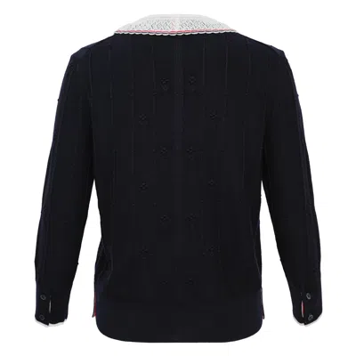 Thom Browne Bobble Stitch 3/4 Sleeve Knit Cardigan
