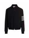 Thom Browne 4-bar Plain Weave Suiting Overcoat In Azul