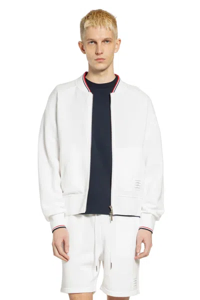 Thom Browne Bomber In Piqué Loopback In White