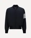 Thom Browne 4-bar Plain Weave Suiting Bomber Jacket In Black