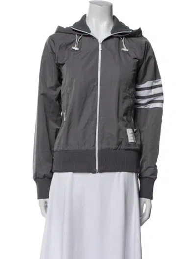 Pre-owned Thom Browne Bomber Jacket In Gray