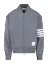 Thom Browne 4 Bar Bomber Jacket In Gray