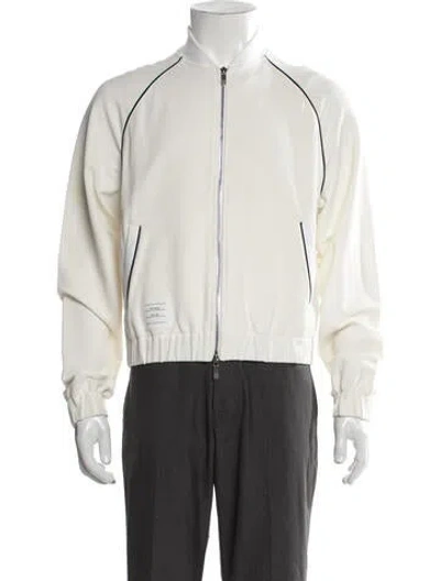 Pre-owned Thom Browne Bomber Jacket In White