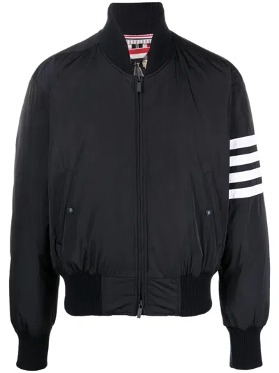 THOM BROWNE BOMBER JACKET WITH 4-STRIPE DETAIL
