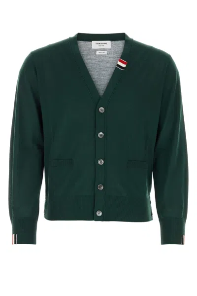 Thom Browne Bottle Green Virgin Wool Blend Cardigan