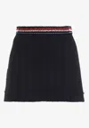 Thom Browne Elegant Thigh-length Side Tab Skirt In Blue