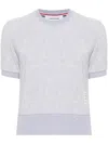 Thom Browne Multicolor Stretch Cotton Blend T-shirt In Grey