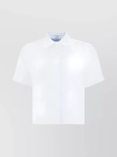 THOM BROWNE BOWLING SHIRT WITH CHEST POCKET AND REGULAR FIT