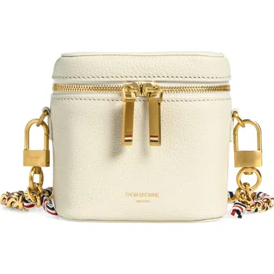 Thom Browne Box Leather Crossbody Pouch In White