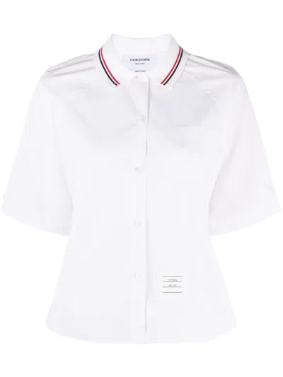 Thom Browne Box Pleat Cotton Shirt In White