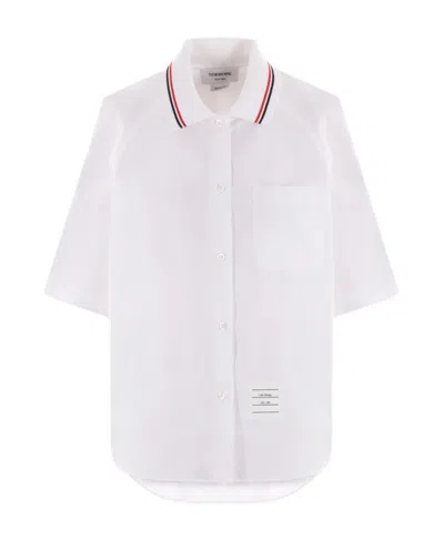 Thom Browne Box Pleat Cotton Shirt In White