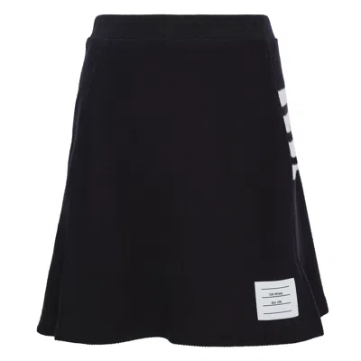 Thom Browne Box Pleat Skirt In Blue