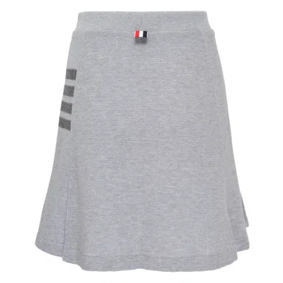 Thom Browne Box Pleat Skirt In Textured In Gray