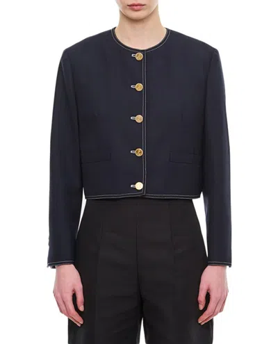 THOM BROWNE THOM BROWNE BOX PLEATED CARDIGAN JACKET