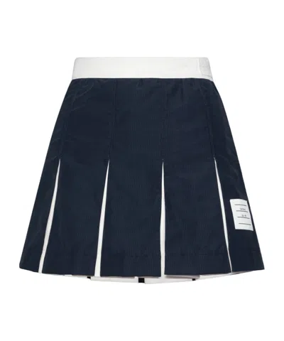 Thom Browne Box Pleated Mini Skirt In Black