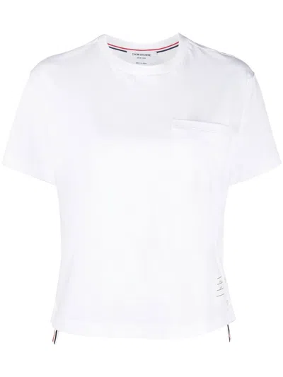 Thom Browne Boxy Fit Cotton T-shirt In White