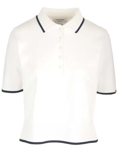 Thom Browne Boxy Fit Polo Shirt White