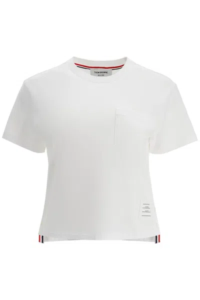 Thom Browne Boxy T Shirt With Pocket In White