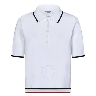 THOM BROWNE THOM BROWNE BOXY VISCOSE TIPPING POLO SHIRT