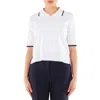 Thom Browne Boxy Viscose Tipping Polo Shirt In White