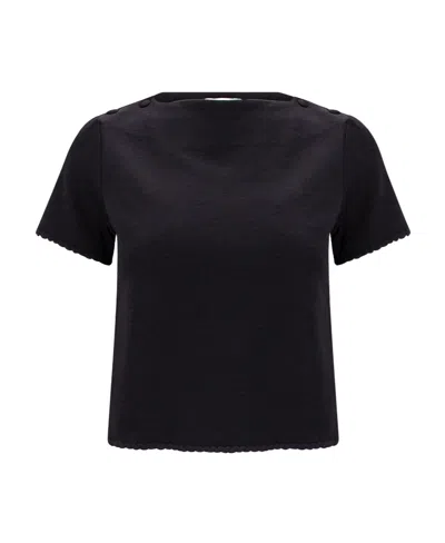Thom Browne Braided-trim T-shirt In Black