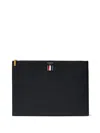 Thom Browne Briefcase Black Leather Document Holder  In Black