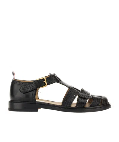 THOM BROWNE BROGUE LEATHER FISHERMAN SANDALS