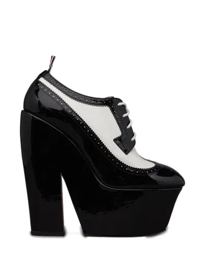 Thom Browne Brogue Platform Heeled Pumps In Black