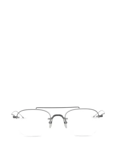 Thom Browne Browline Frame Glasses In Metallic