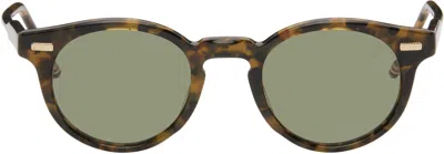 Thom Browne Brown Acetate Round Sunglasses In Multi