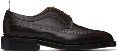 Thom Browne Brown Classic Longwing Calf Leather Derbys In 210 Brown
