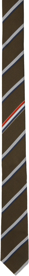Thom Browne Brown Classic Shadow Stripe Pique Weave Tie In Brown