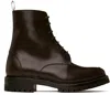 Thom Browne Brown Commando Sole Apron Stitch Boots In 210 Brown