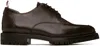 Thom Browne Brown Commando Sole Apron Stitch Derbys In 210 Brown