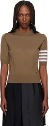 Thom Browne Brown Fine Merino Wool 4-bar Sweater In Brown