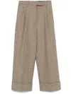 Thom Browne High Waisted Double Pleat Trouser In Gunclub Check Cheviot Tweed In Brown
