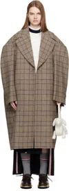 Thom Browne Brown Hunting Tweed Cocoon Coat