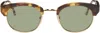 Thom Browne Brown Oval Sunglasses In 215 Med Brown