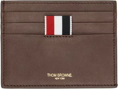 Thom Browne Brown Soft Calf Leather Double Card Holder