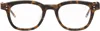 Thom Browne Brown Tokyo Tortoiseshell Acetate Rectangular Glasses In 205 Dark Brown