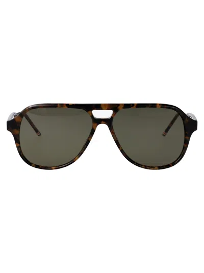 THOM BROWNE THOM BROWNE BROWN TORTOISE ACETATE SUNGLASSES