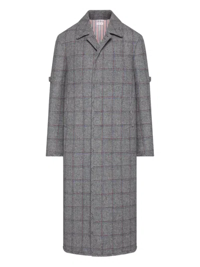 Thom Browne Browne 65 Checked Coat In Gray