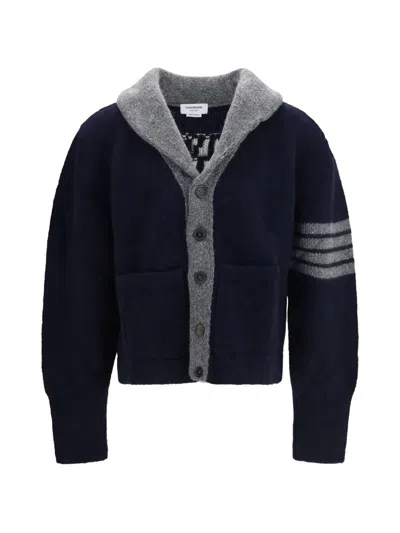 Thom Browne Browne 65 Intarsia Cardigan Jacket In 블루