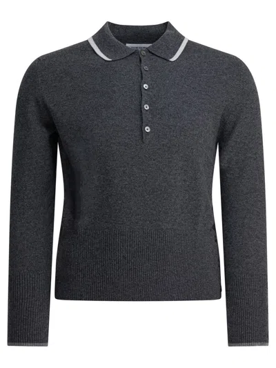 Thom Browne Browne 65 Polo Shirts Black In Gray