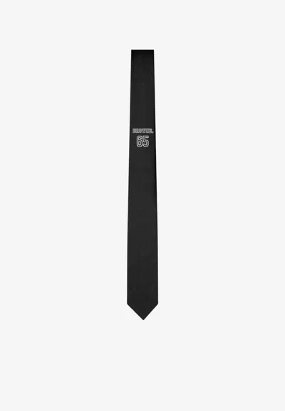 Thom Browne Browne 65 Silk Tie In Black