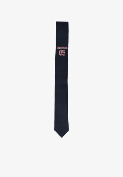 Thom Browne Browne 65 Silk Tie In Navy