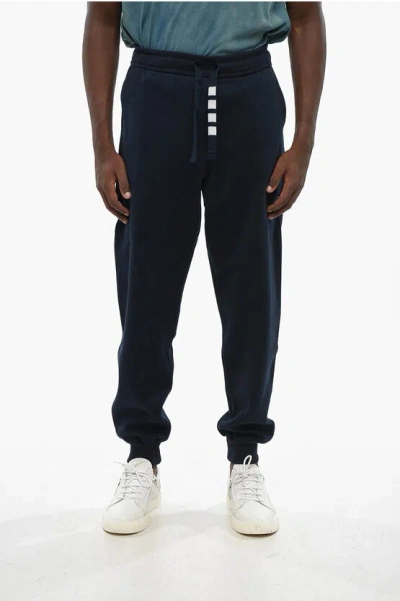 Thom Browne Brushed Cotton Joggers With 3 Pockets In Black
