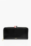 Thom Browne Brushed Leather Continental Wallet With Zip Closure