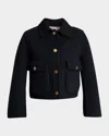 Thom Browne Brushed Wool Single-breasted Jacket In Navy